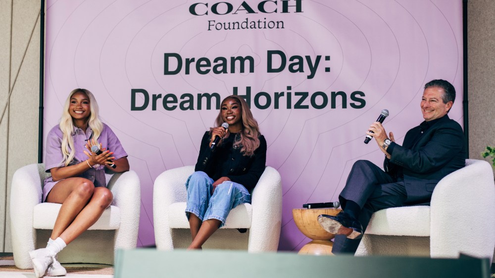 WNBA players Kiki Iriafen and Aneesah Morrow with Coach CEO Todd Kahn